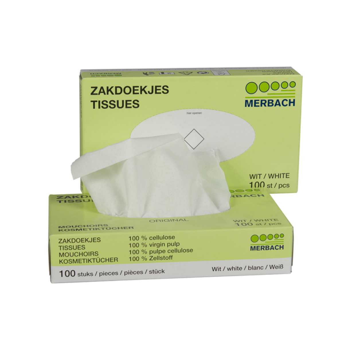 Tissues van 100% cellulose – 100 stuks